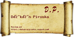 Dékán Piroska névjegykártya