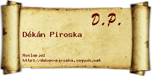 Dékán Piroska névjegykártya